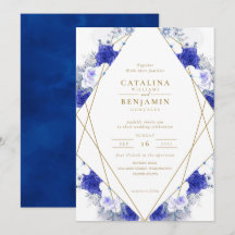 Geometrische Hochzeit von Navy Blue Lila Gold Lett