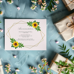 Geometrische Hochzeitskarte für Sonnenblumen Begleitkarte