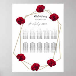 Geometrische Hochzeitstabelle für elegante geometr Poster