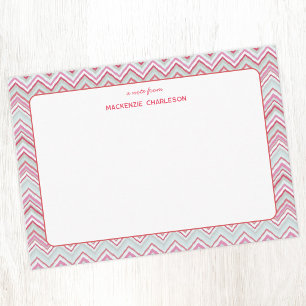 Geometrische Ikat-Streifen-Pastell-Personalisierun Mitteilungskarte