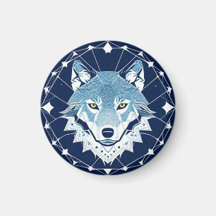 Geometrische Illustration eines Wolfes Magnet