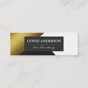 Geometrische Imitate Gold Leder Wavy Farbblöcke Mini Visitenkarte
