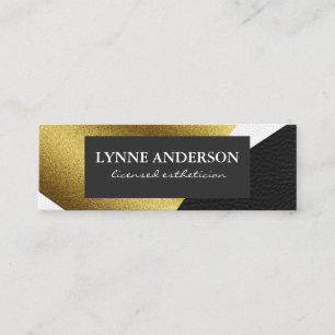 Geometrische Imitate Gold Leder Wavy Farbblöcke Mini Visitenkarte