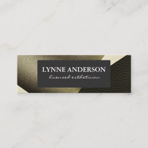 Geometrische Imitate Gold Leder Wavy Farbblöcke Mini Visitenkarte