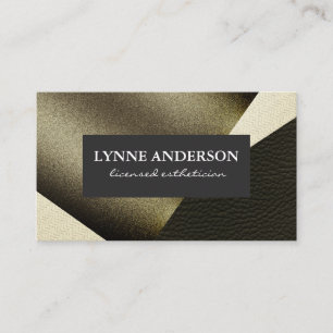 Geometrische Imitate Gold Leder Wavy Farbblöcke Visitenkarte