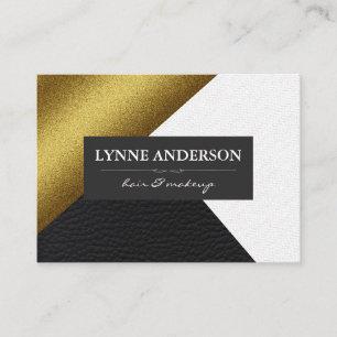 Geometrische Imitate Gold Leder Wavy Farbblöcke Visitenkarte
