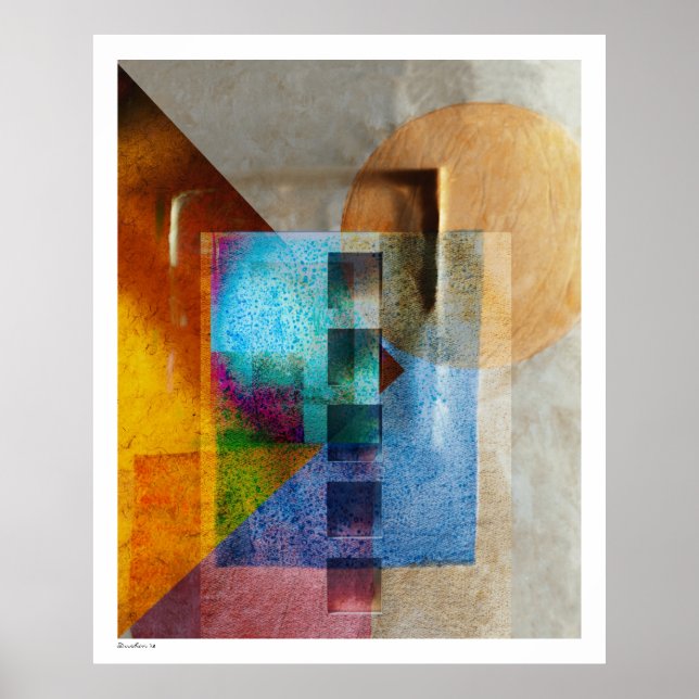 Geometrische industrielle Grunge Art 6 Poster (Vorne)