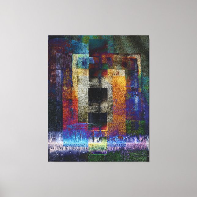Geometrische industrielle Grunge Art 9 Leinwanddruck (Vorderseite)