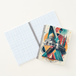 Geometrische islamische Moscheekunst mit abstrakte Notizbuch