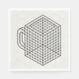 Geometrische Kaffeetasse Isometrische Gitterkunst Serviette