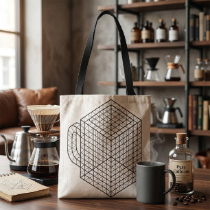 Geometrische Kaffeetasse Isometrische Gitterkunst Tasche
