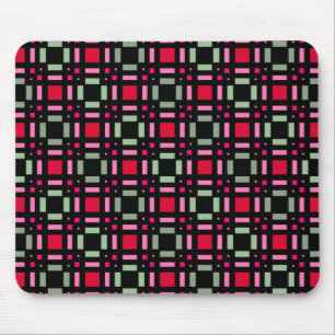 Geometrische kariert-grüne schwarze Streifen Mousepad