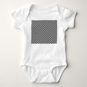 Geometrische karierte Illusion: Vintage Kunst. Baby Strampler