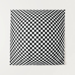 Geometrische karierte Illusion: Vintage Kunst. Wandteppich