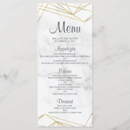 Geometrische Karte für das Marble-Hochzeitmenü