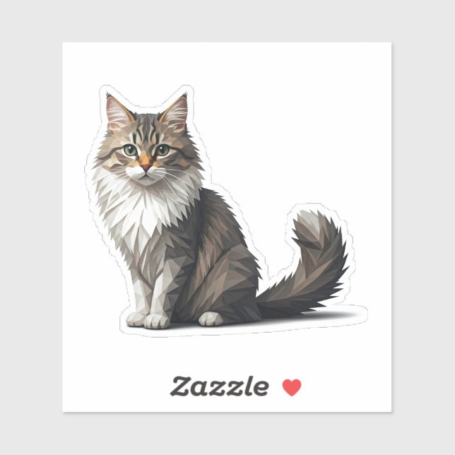 Geometrische Katze Aufkleber (Blatt)