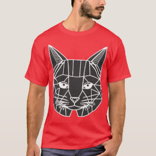 Geometrische Katzen Farbiges Abstraktes Retro-Desi T-Shirt