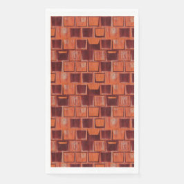 Geometrische Keramik in Rot und Orange Serviette