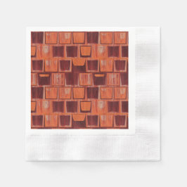 Geometrische Keramik in Rot und Orange Serviette