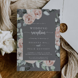 Geometrische klassische Rose Graue Hochzeitsempfeh Einladung