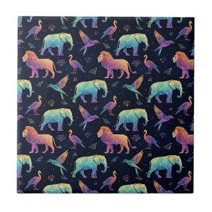 Geometrische Konstellation Afrika Wildlife Tier Ku Fliese