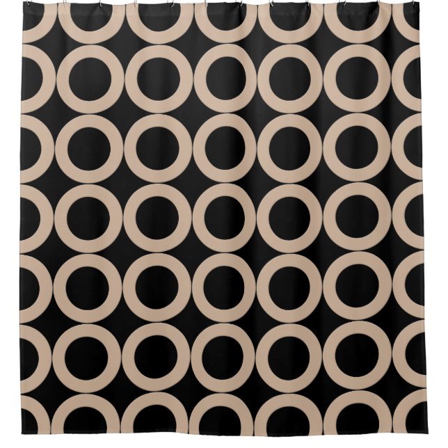 Geometrische Kreise Brown auf irgendeiner Farbe Duschvorhang (Vorderseite)
