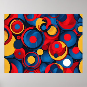 Geometrische Kreise des Retro-Pops Poster