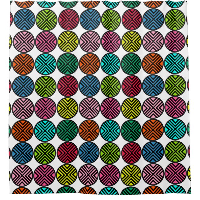 Geometrische Kreise Duschvorhang (Vorderseite)