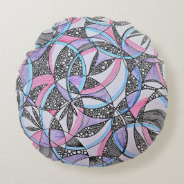 Geometrische Kreise Kaleidoskop Runde Kissen