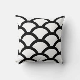 Geometrische Kreise Kissen in Schwarz und Weiß