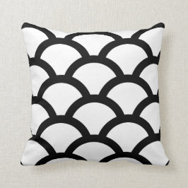 Geometrische Kreise Kissen in Schwarz und Weiß