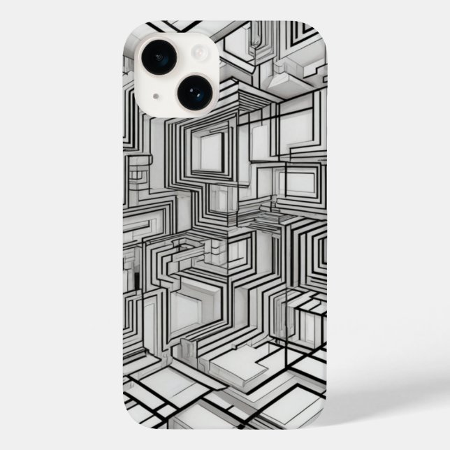 Geometrische Kreise Linie Art Case-Mate iPhone 14 Hülle (Rückseite)