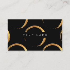 Geometrische Kreise Malen Golden Black Vip Visitenkarte