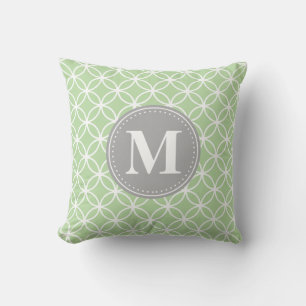 Geometrische Kreise Mini-Grau-Monogramm Kissen