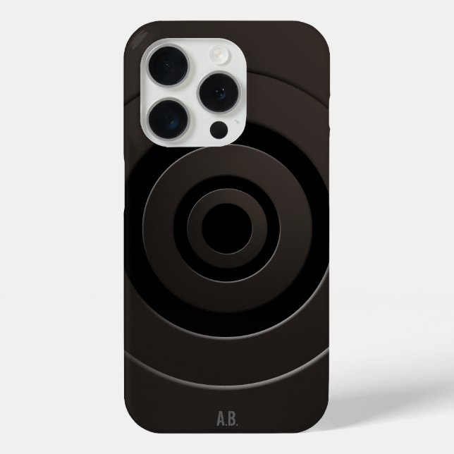 Geometrische Kreise Modernes Schwarz mit beliebige Case-Mate iPhone Hülle (Rückseite)