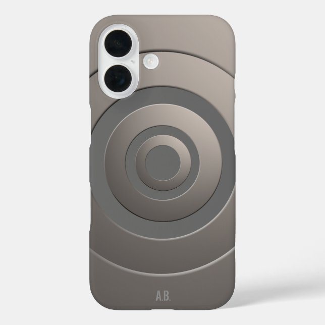 Geometrische Kreise Modernes Silber mit beliebigen iPhone 16 Hülle (Rückseite)