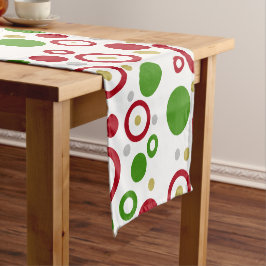 Geometrische Kreise Red Green Silver Gold Kurzer Tischläufer