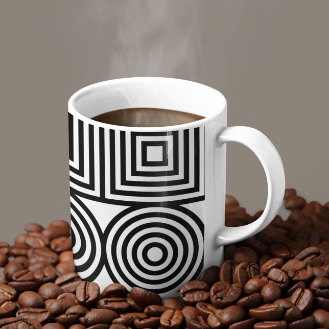Geometrische Kreise und Quadrate Kaffeetasse (Mugs)