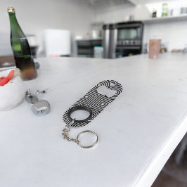 Geometrische Kreise und Quadrate Mini Flaschenöffner