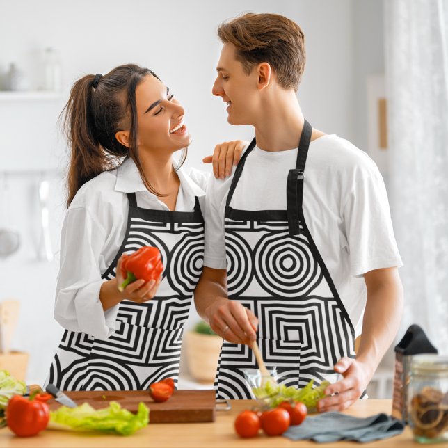 Geometrische Kreise und Quadrate Schürze (Back geometric shapes apron)