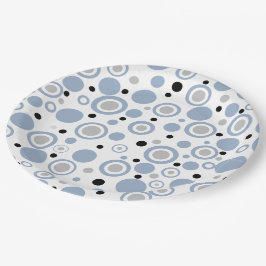 Geometrische Kreisel für große Schiefer Blau Silve Pappteller