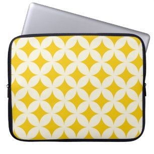 Geometrische Kreisformen nahtloses Muster ecru whi Laptopschutzhülle