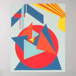 Geometrische kühne gelbe Sonnenstrahl-Kunst druck Poster