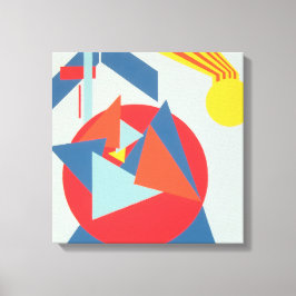 Geometrische kühne gelbe Sonnenstrahl-Leinwanddruc Leinwanddruck