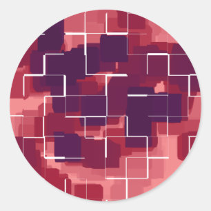 Geometrische Kunst "Cranberry" Runder Aufkleber