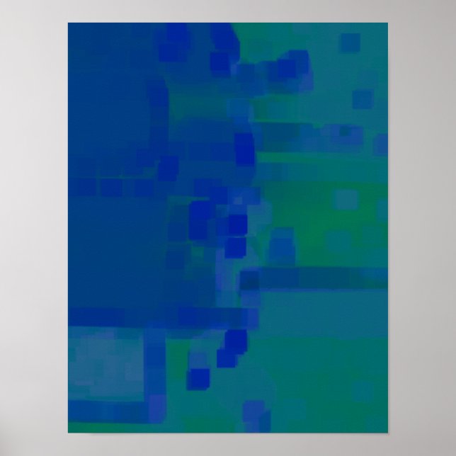 Geometrische Kunst "DeepBlue" Poster (Vorne)