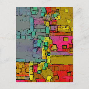 Geometrische Kunst der "Subway" Postkarte
