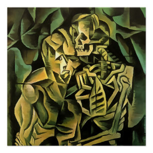 Geometrische Kunst des abstrakten Menschen und Ske Poster