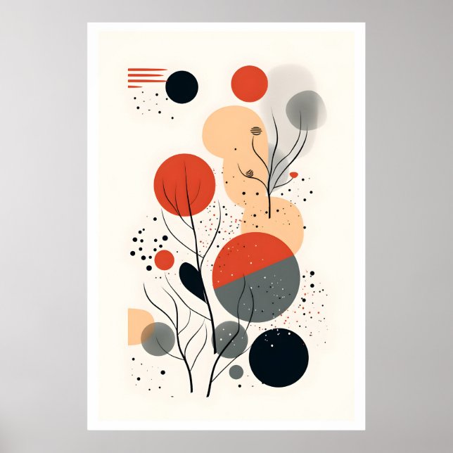 Geometrische Kunst des Bauhauses Mitte des Jahrhun Poster (Vorne)