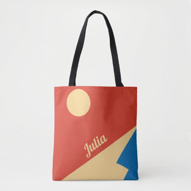 Geometrische Kunst des Gebirges und der Sonne Mitt Tasche (Vorderseite)